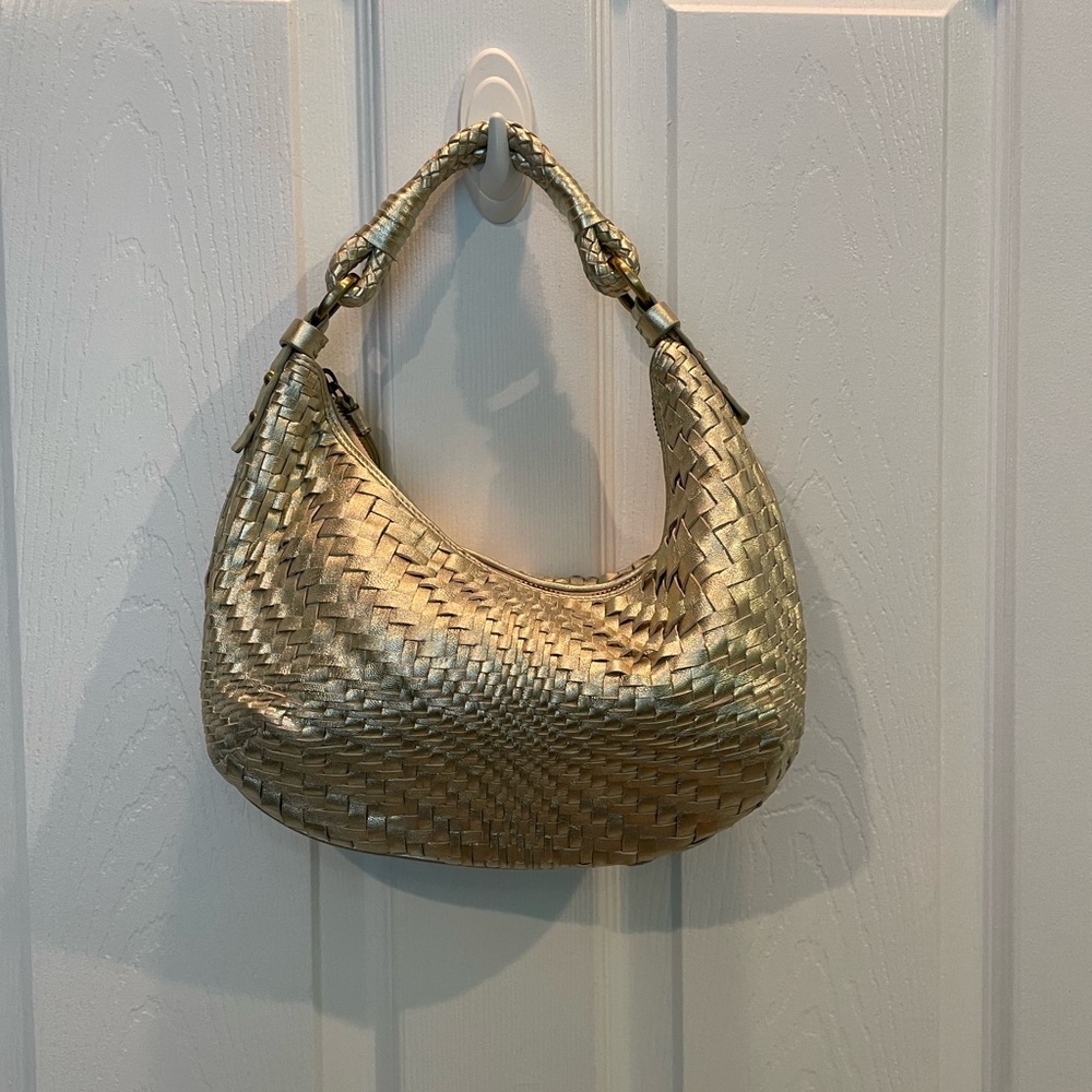 Cole Haan Metallic Gold Woven Purse